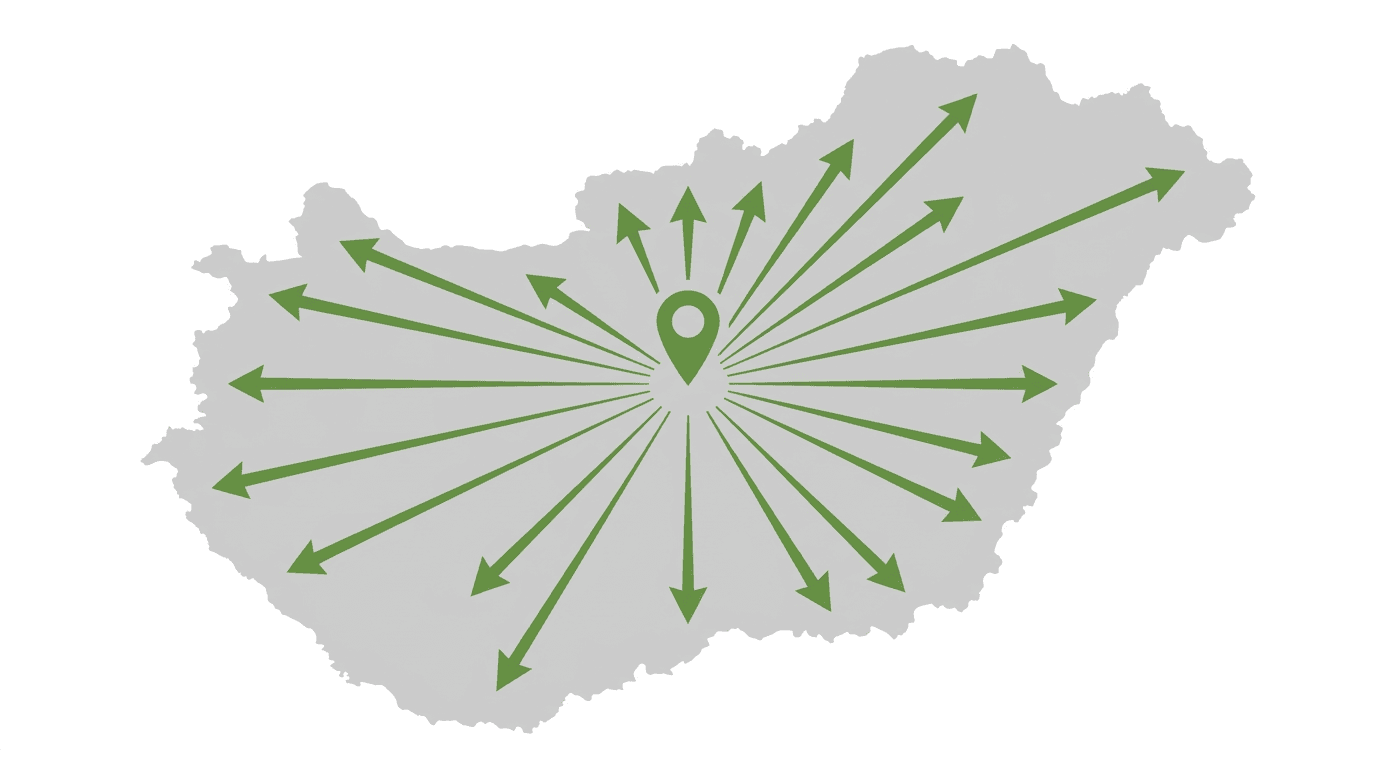 Igazgyöngy '98 Kft. országos lefedettség térképe